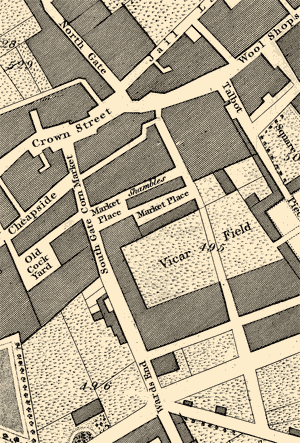 Halifax town centre in the 18th century