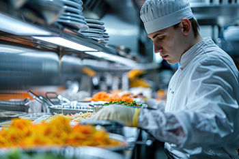chef preparring food